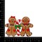 Gingerbread Man and Woman, with Candy Cane, Embroidered, Iron on Patch
